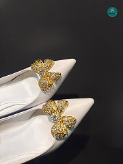 Dolce & Gabbana Bow-detail Satin Pumps In White - 4