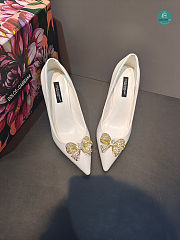 Dolce & Gabbana Bow-detail Satin Pumps In White - 2