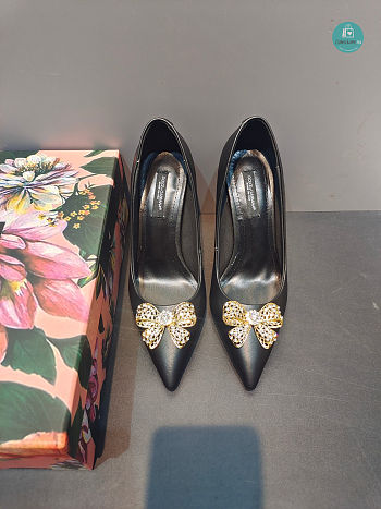 Dolce & Gabbana Bow-detail Satin Pumps In Black