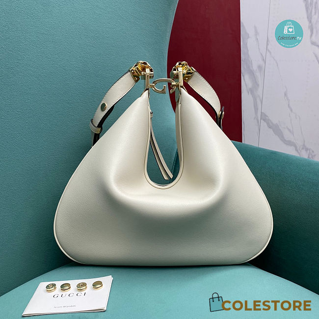 Gucci Attache Small Shoulder Bag In White Leather 35×4.5×30 cm - 1