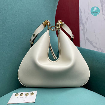 Gucci Attache Small Shoulder Bag In White Leather 35×4.5×30 cm