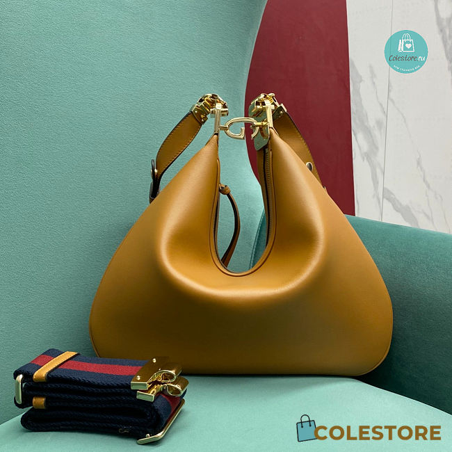 Gucci Attache Small Shoulder Bag In Brown Leather 35×4.5×30 cm - 1