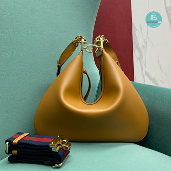 Gucci Attache Small Shoulder Bag In Brown Leather 35×4.5×30 cm