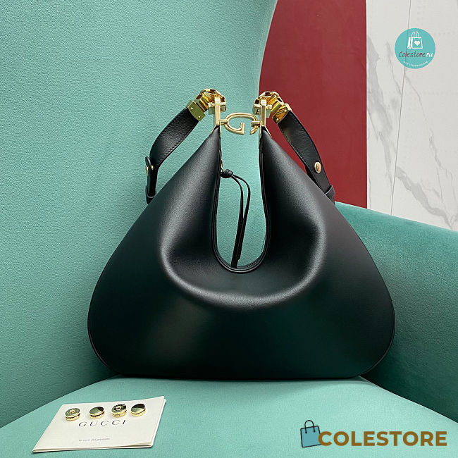 Gucci Attache Small Shoulder Bag In Black Leather 35×4.5×30 cm - 1