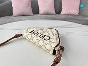 Celine Triomphe Canvas Triangle Crossbody Bag White-tan 21x15x4 cm - 5