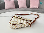 Celine Triomphe Canvas Triangle Crossbody Bag White-tan 21x15x4 cm - 3