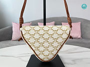 Celine Triomphe Canvas Triangle Crossbody Bag White-tan 21x15x4 cm - 2