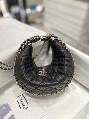 Chanel 23P Hobo Loop Bag Black Moon Bag Light Gold Hardware 15x20x6 cm - 2