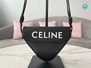Celine Triangle Bag in Smooth Calfskin With Celine Print Black 21×15×4cm - 6