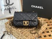 CHANEL Mini CC Matelasse Single Flap Chain Shoulder Bag Black Lambskin 3473 13x18x6cm - 1