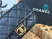 CHANEL Mini CC Matelasse Single Flap Chain Shoulder Bag Black Lambskin 3473 13x18x6cm - 5