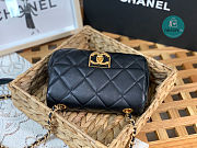 CHANEL Mini CC Matelasse Single Flap Chain Shoulder Bag Black Lambskin 3473 13x18x6cm - 2