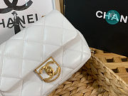 CHANEL Mini CC Matelasse Single Flap Chain Shoulder Bag White Lambskin 3473 13x18x6cm - 4