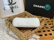 CHANEL Mini CC Matelasse Single Flap Chain Shoulder Bag White Lambskin 3473 13x18x6cm - 2