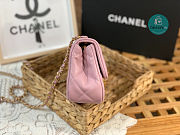 CHANEL Mini CC Matelasse Single Flap Chain Shoulder Bag Pink Lambskin 3473 13x18x6cm - 4