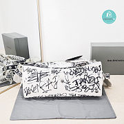Colestore BALENCIAGA Neo Cagole Graffiti City Large Leather Tote Bag In White 38x17x24 cm - 3