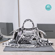 Colestore BALENCIAGA Neo Cagole Graffiti City Small Leather Tote Bag 26x13x8 cm - 1