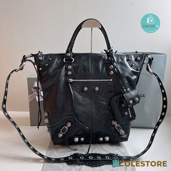 Colestore Balenciaga Le Cagole Men Medium Tote Bag Black 30x35x10cm  - 1