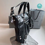Colestore Balenciaga Le Cagole Men Medium Tote Bag Black 30x35x10cm  - 5