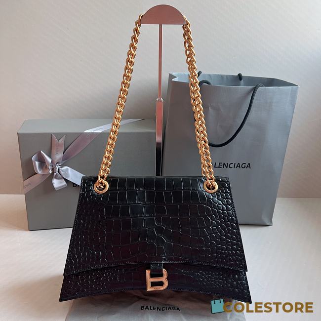 Colestore Balenciaga Crush Medium Chain Bag Crocodile Embossed 31x20x12cm  - 1