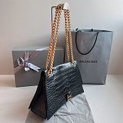 Colestore Balenciaga Crush Medium Chain Bag Crocodile Embossed 31x20x12cm  - 3