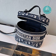 DIOR DiorTravel Vanity Case Blue Dior Oblique Embroidery 24x17x13.5cm - 6