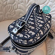 DIOR DiorTravel Vanity Case Blue Dior Oblique Embroidery 24x17x13.5cm - 3