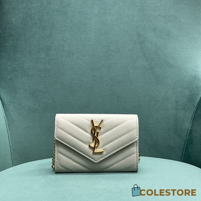 Colestore YSL Wallets On Chain White 13x2x9cm - 1