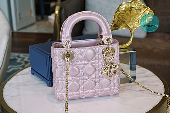 Dior Mini Lady Dior Bag Pink 17x15x7cm