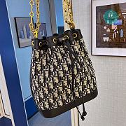 Christian Dior Drawstring Bucket Bag Oblique Canvas 24x21x12 - 1
