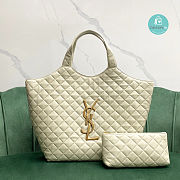 YSL Icare Maxi Shopping Bag In Quilted Lambskin White 35x8x43cm - 1