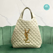 YSL Icare Maxi Shopping Bag In Quilted Lambskin White 35x8x43cm - 2