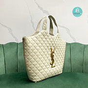 YSL Icare Maxi Shopping Bag In Quilted Lambskin White 35x8x43cm - 4