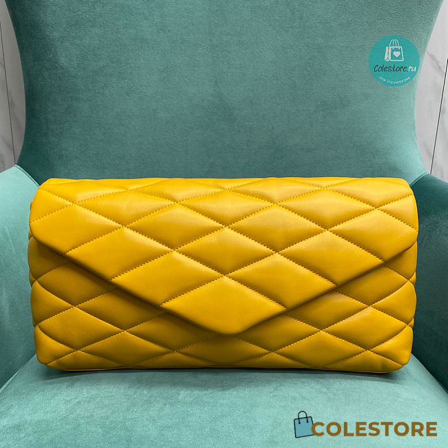 YSL yellow Sade Puffer Envelope Clutch Bag 35x9x18 - 1