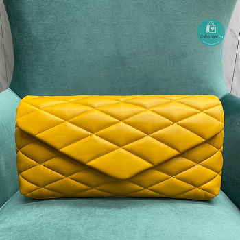 YSL yellow Sade Puffer Envelope Clutch Bag 35x9x18