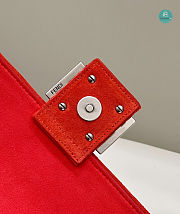 Fendi Red Baguette Chain Medium Shoulder Bag 24×6×13cm - 2