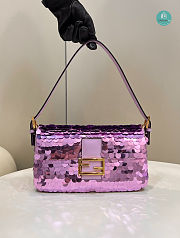 Fendi Borsa in paillette viola 27x5x14cm - 1