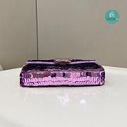 Fendi Borsa in paillette viola 27x5x14cm - 6