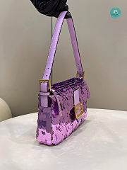 Fendi Borsa in paillette viola 27x5x14cm - 2