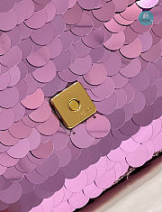 Fendi Borsa in paillette viola 27x5x14cm - 3