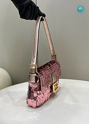 Fendi Borsa in paillette rosa 27x5x14cm - 3