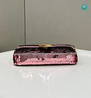 Fendi Borsa in paillette rosa 27x5x14cm - 4