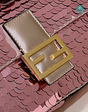 Fendi Borsa in paillette rosa 27x5x14cm - 5