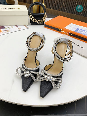Mach & Mach Crystal Embellished Pumps Black 9.5cm