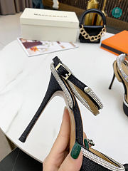 Mach & Mach Crystal Embellished Pumps Black 9.5cm - 6