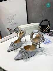 Mach & Mach Crystal Embellished Pumps Grey 9.5cm - 6