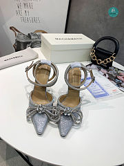 Mach & Mach Crystal Embellished Pumps Grey 9.5cm - 5