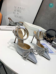 Mach & Mach Crystal Embellished Pumps Grey 9.5cm - 4