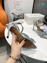 Mach & Mach Crystal Embellished Pumps Grey 9.5cm - 3