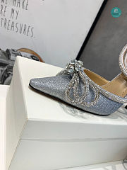Mach & Mach Crystal Embellished Pumps Grey 9.5cm - 2